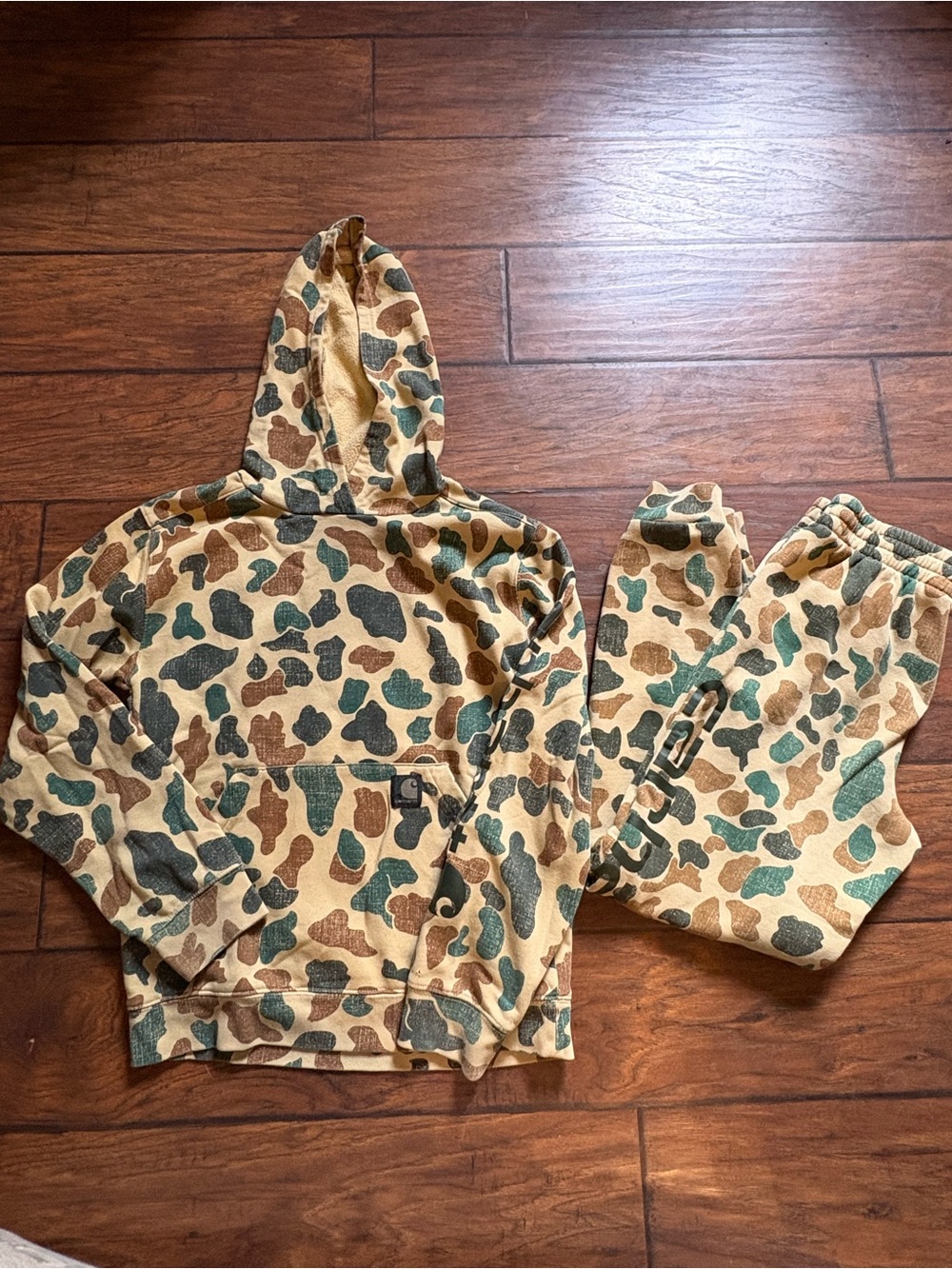 Carhartt Kids Camo Hoodie & Jogger Set - Tan, Brown & Green